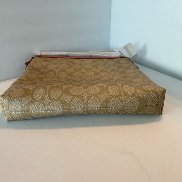 Coach NWT Signature Print with Rose Colored Trim Crossbody - Picture 7 of 9